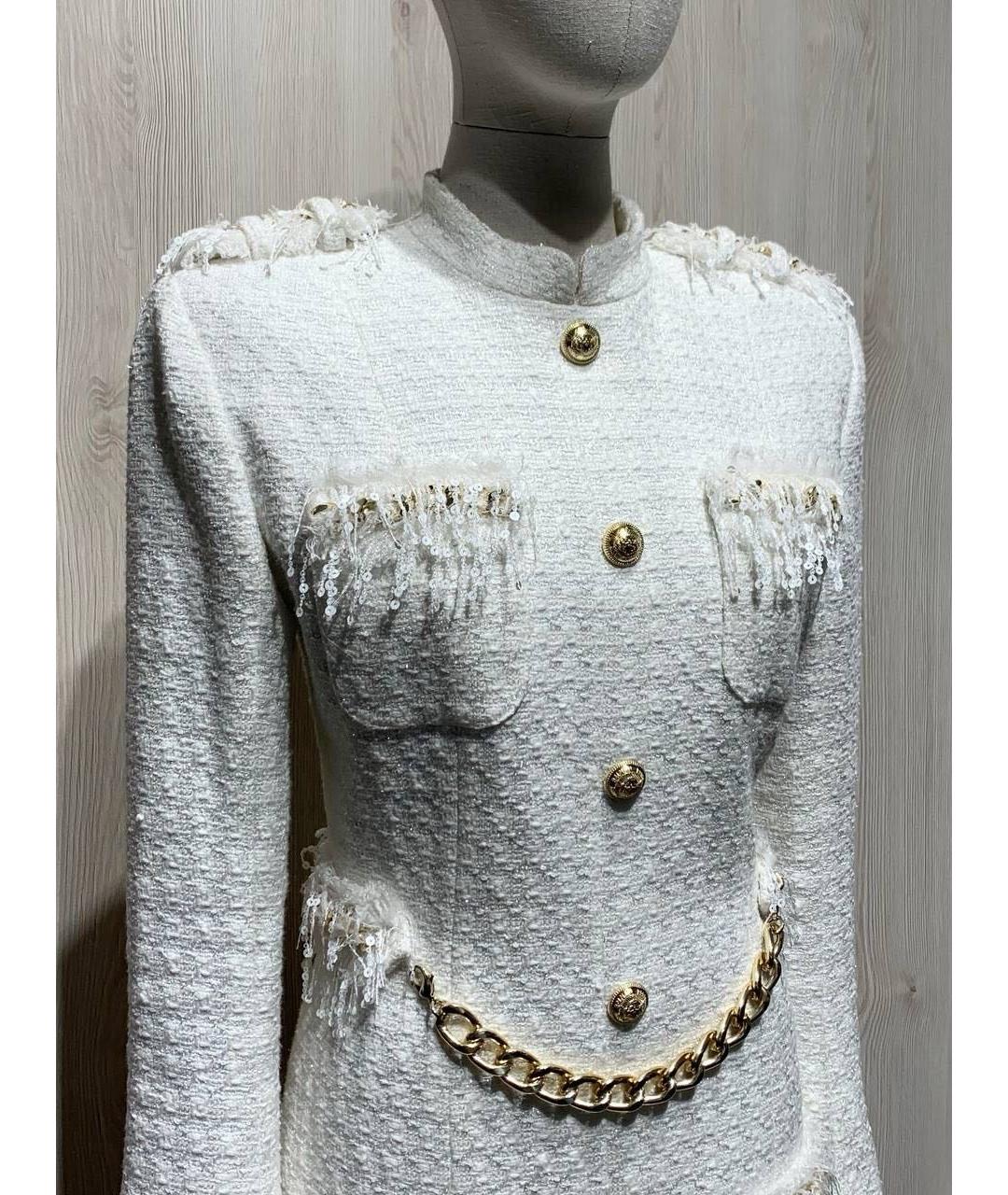 BALMAIN Белое хлопковое вечернее платье, фото 3