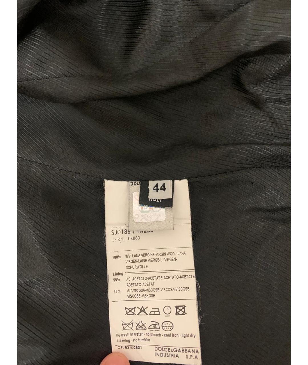 DOLCE&GABBANA Черный шерстяной жакет/пиджак, фото 2