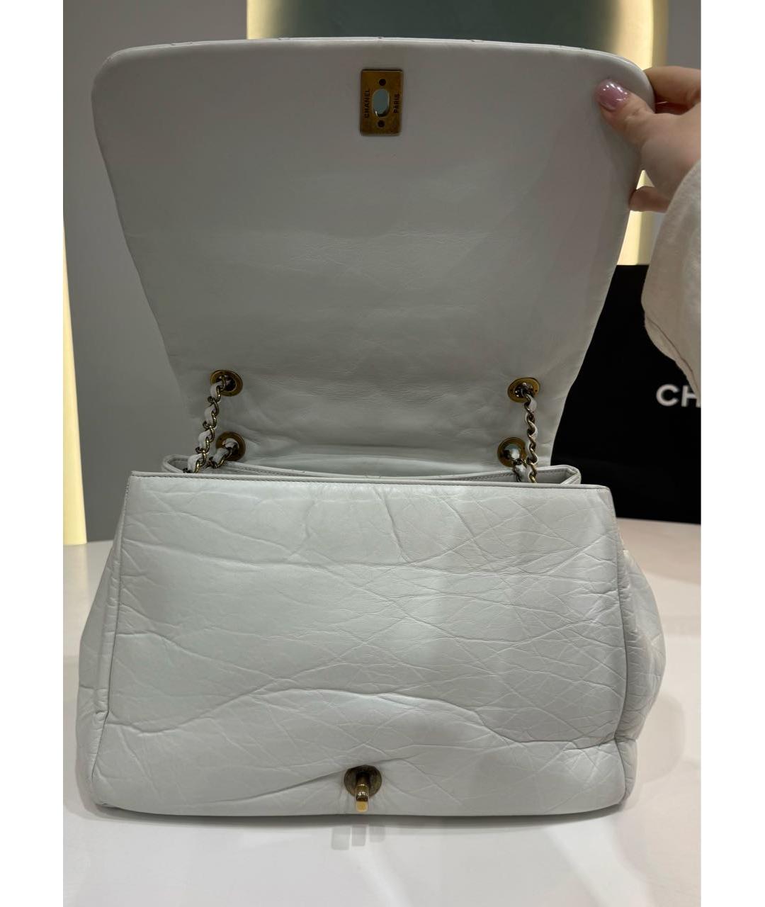 CHANEL Белая кожаная сумка тоут, фото 5