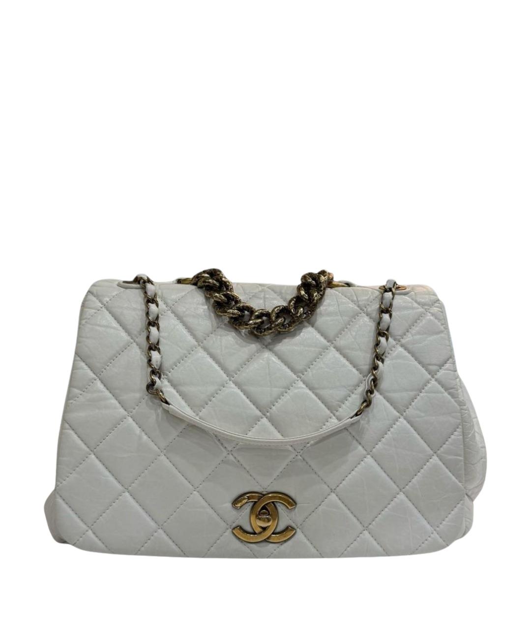 CHANEL Белая кожаная сумка тоут, фото 1