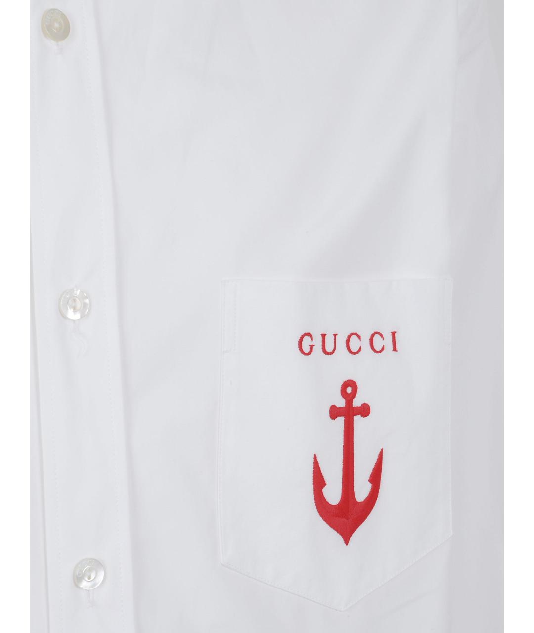 GUCCI Белая хлопковая кэжуал рубашка, фото 3