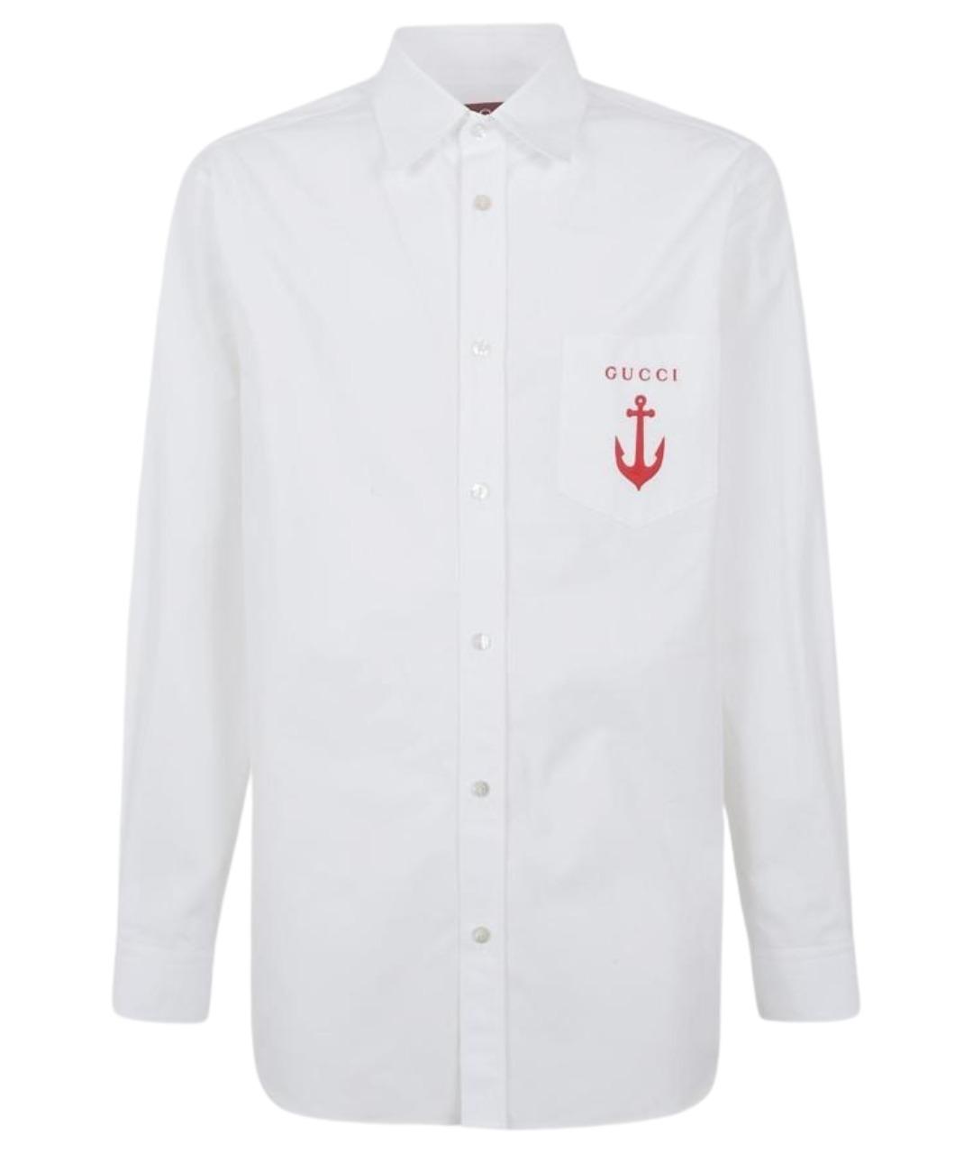 GUCCI Белая хлопковая кэжуал рубашка, фото 1