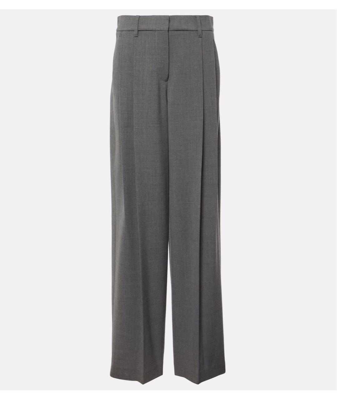 BRUNELLO CUCINELLI Серые шерстяные брюки широкие, фото 9