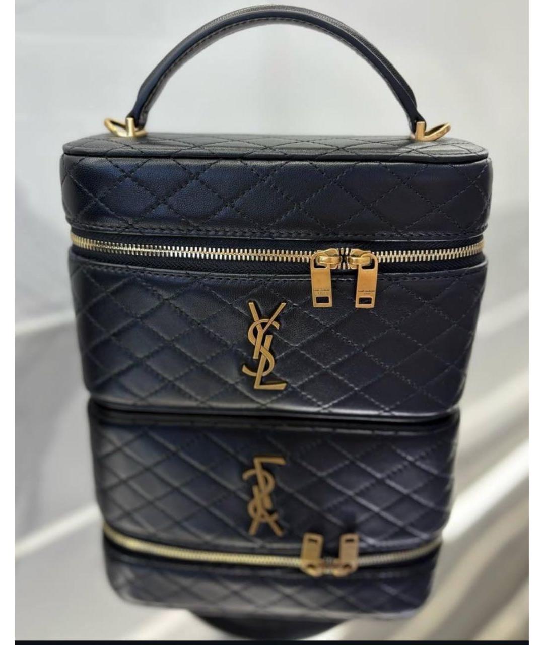 SAINT LAURENT Черная кожаная сумка через плечо, фото 4