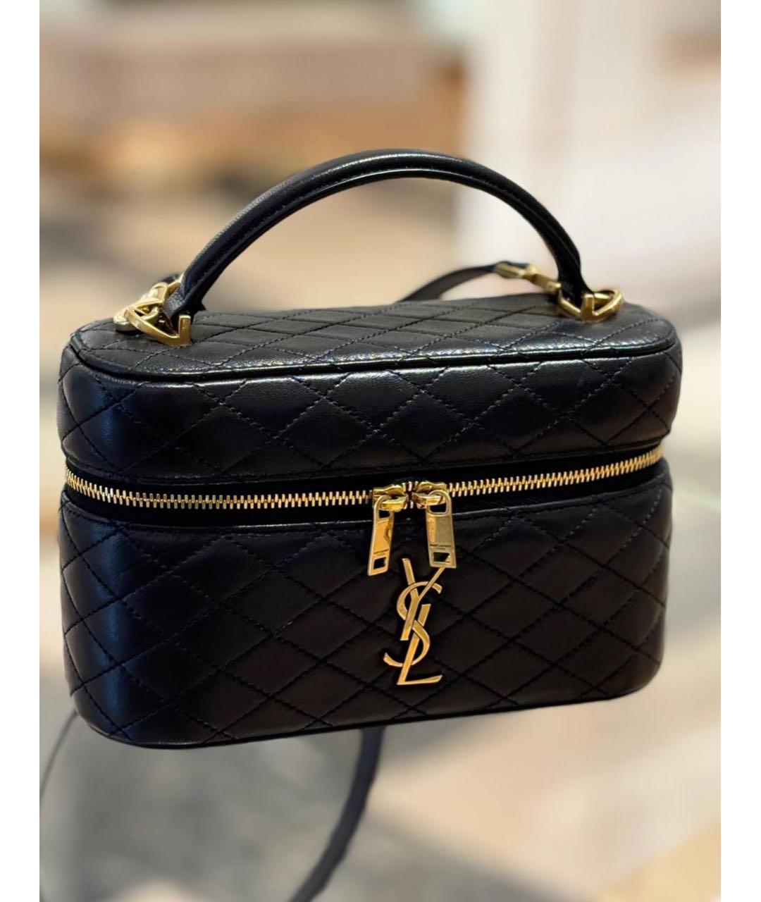 SAINT LAURENT Черная кожаная сумка через плечо, фото 3