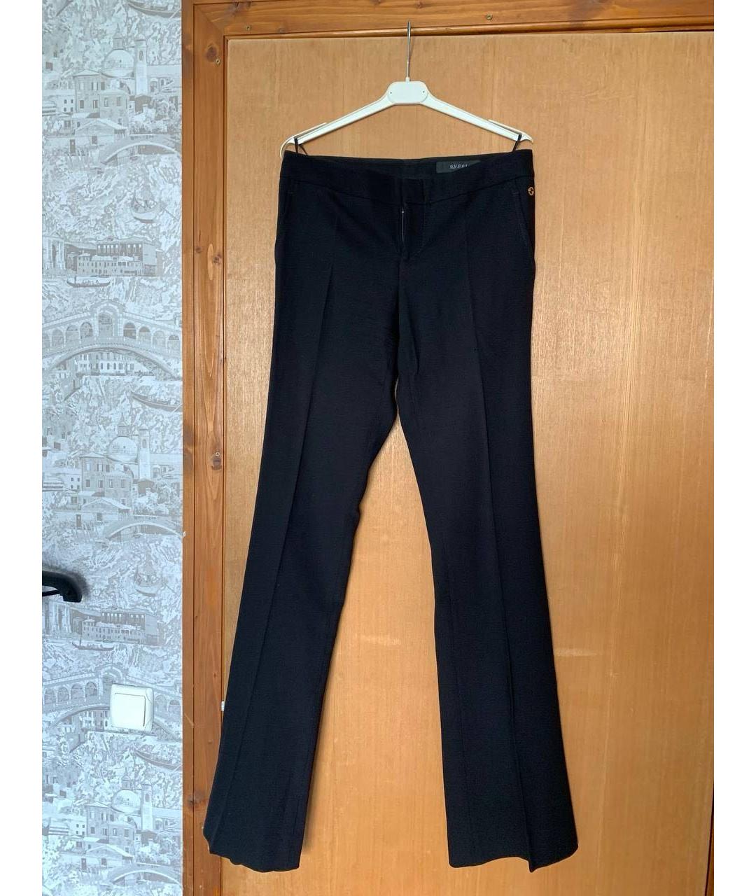 GUCCI Черные шерстяные прямые брюки, фото 4