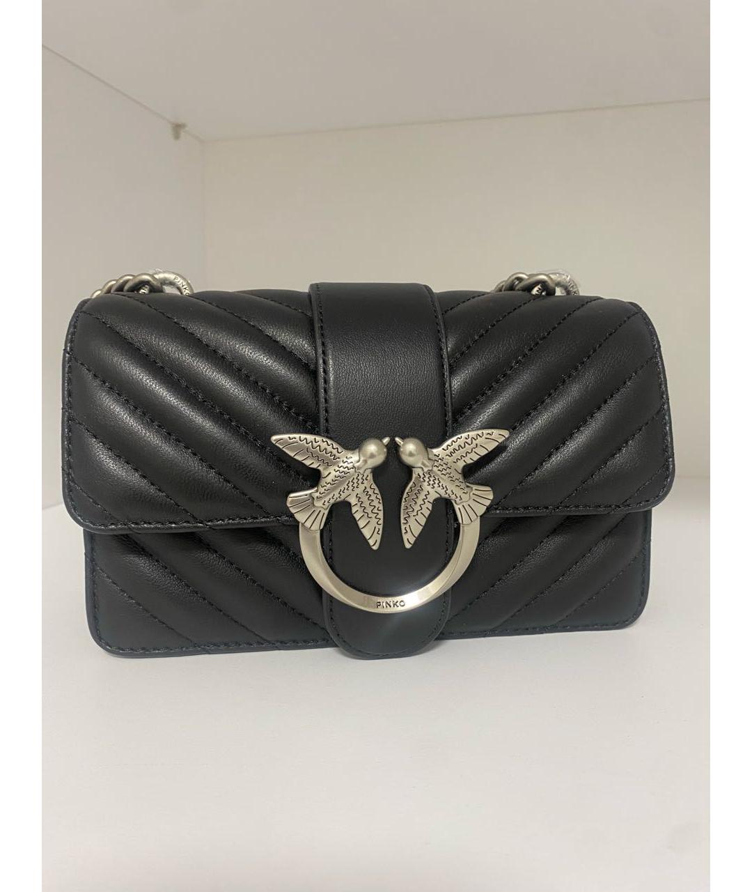 PINKO Черная кожаная сумка через плечо, фото 2