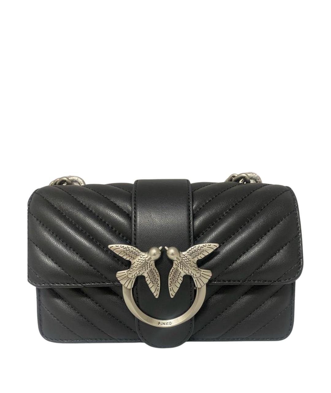 PINKO Черная кожаная сумка через плечо, фото 6