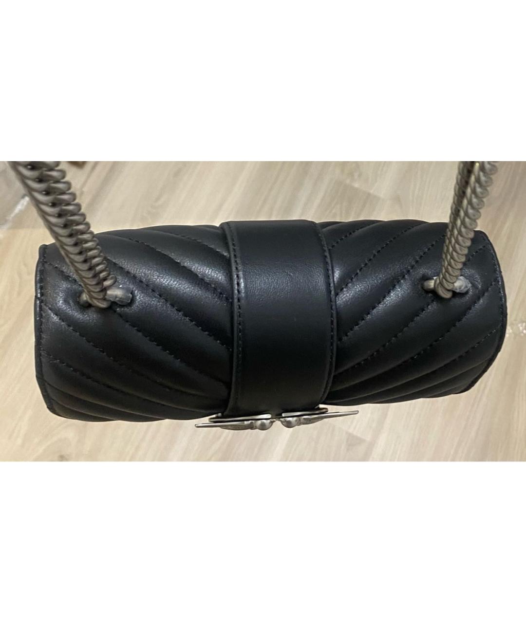 PINKO Черная кожаная сумка через плечо, фото 5
