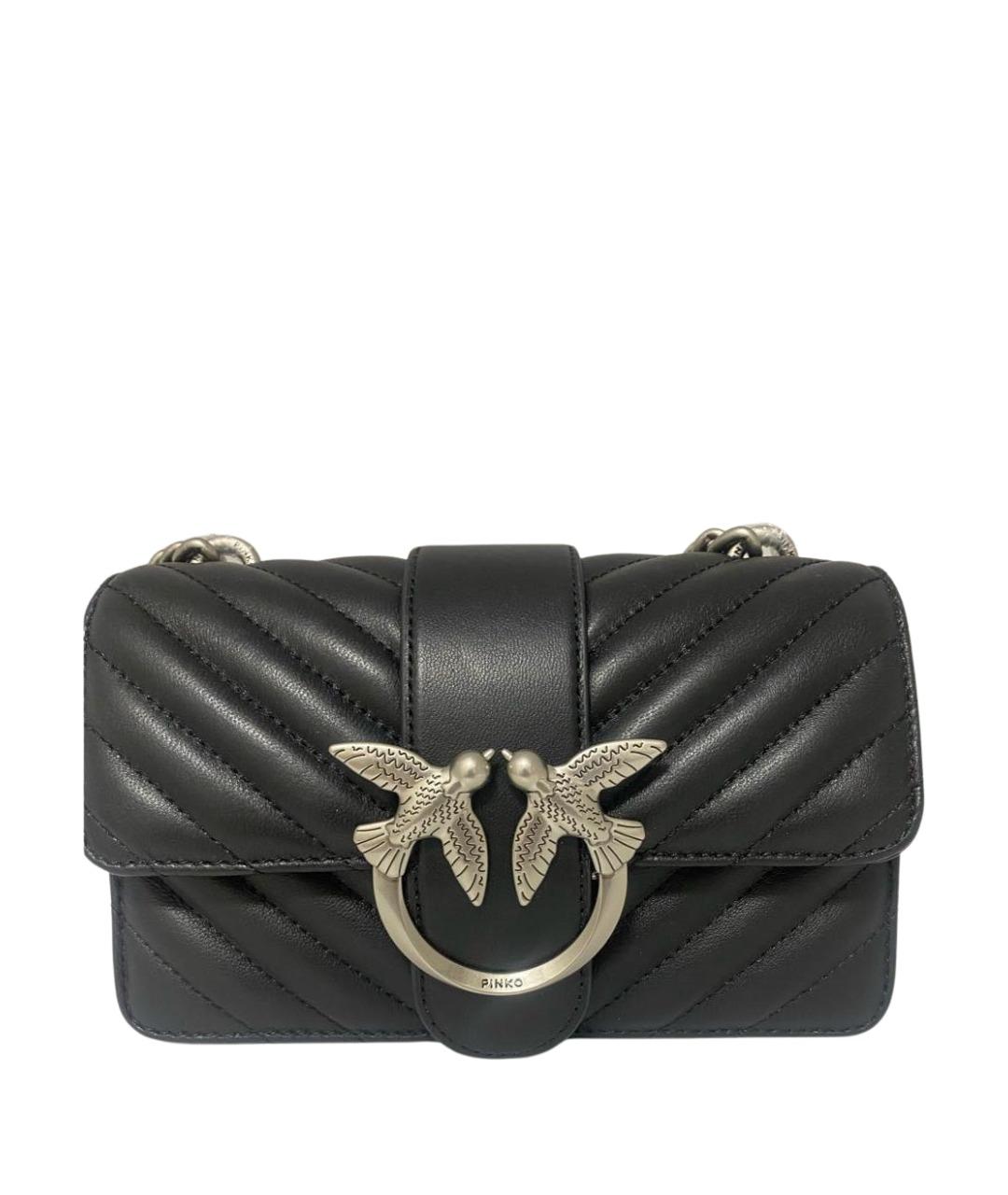 PINKO Черная кожаная сумка через плечо, фото 1