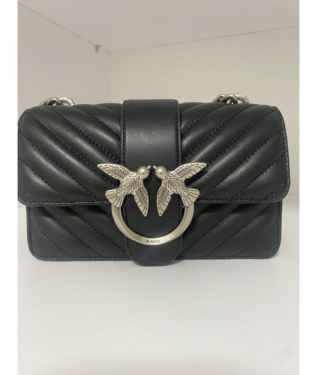 PINKO Черная кожаная сумка через плечо, фото 7