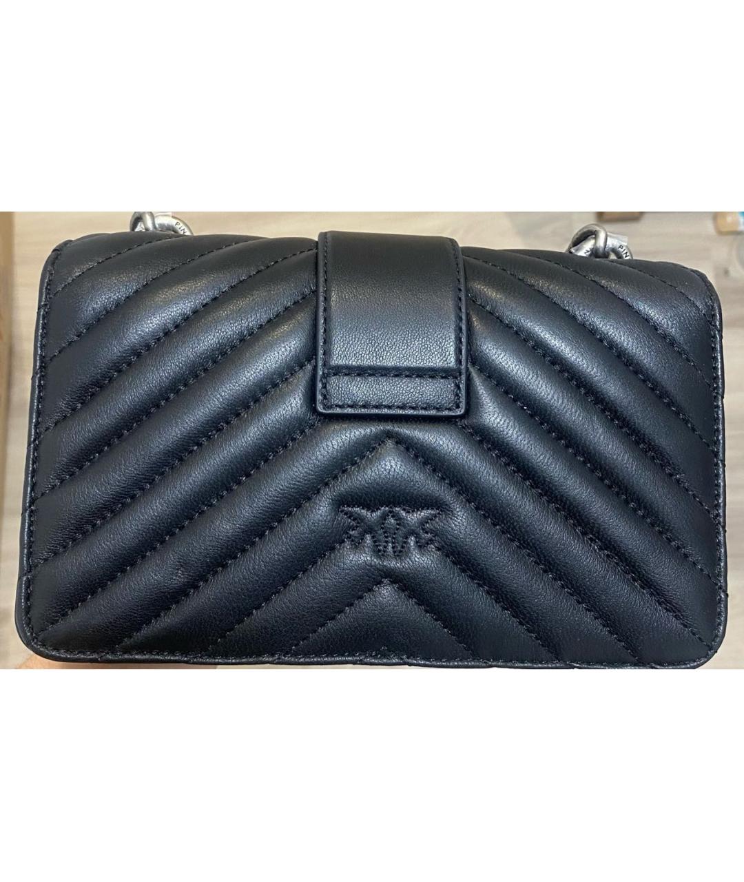 PINKO Черная кожаная сумка через плечо, фото 3