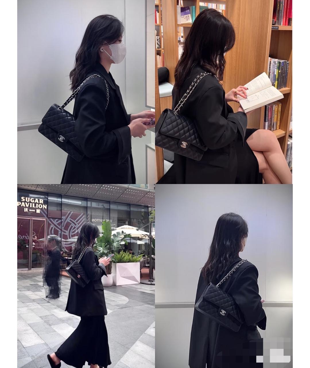 CHANEL Черная кожаная сумка через плечо, фото 8