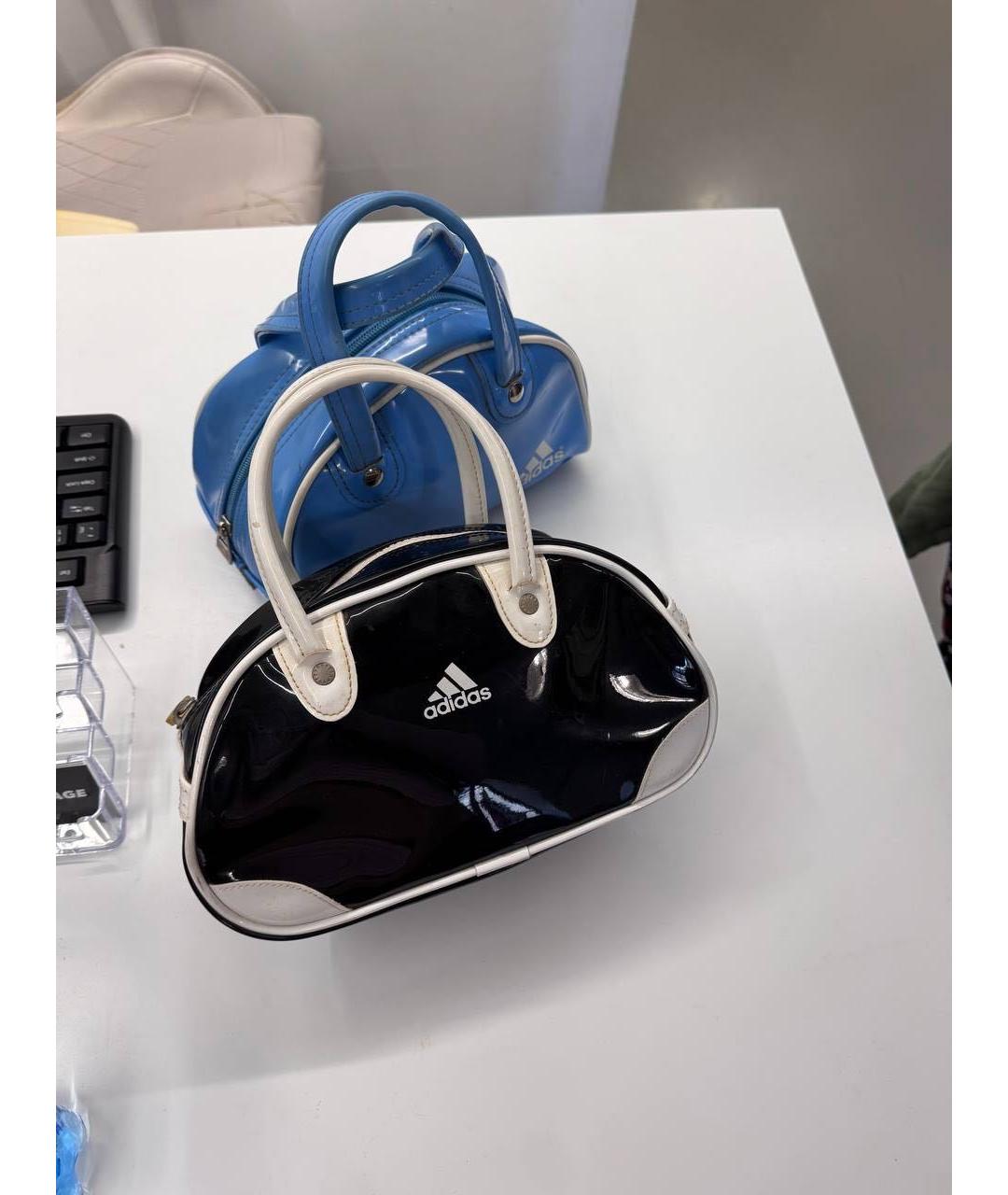 ADIDAS Черная сумка с короткими ручками из лакированной кожи, фото 2