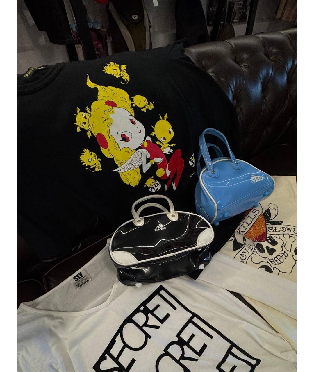 ADIDAS Черная сумка с короткими ручками из лакированной кожи, фото 4