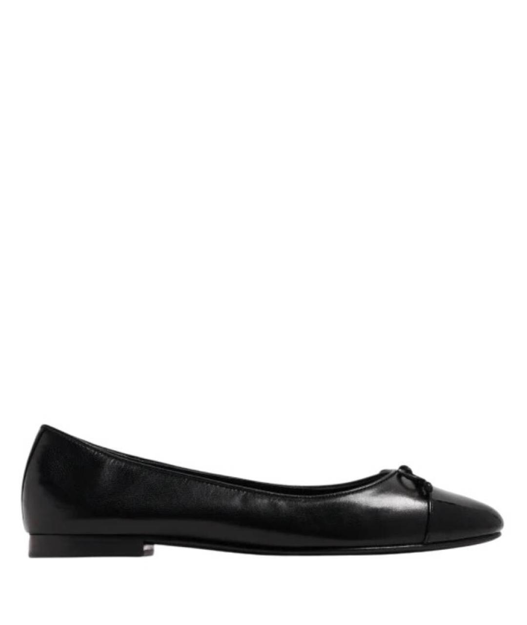 TORY BURCH Черные кожаные балетки, фото 1