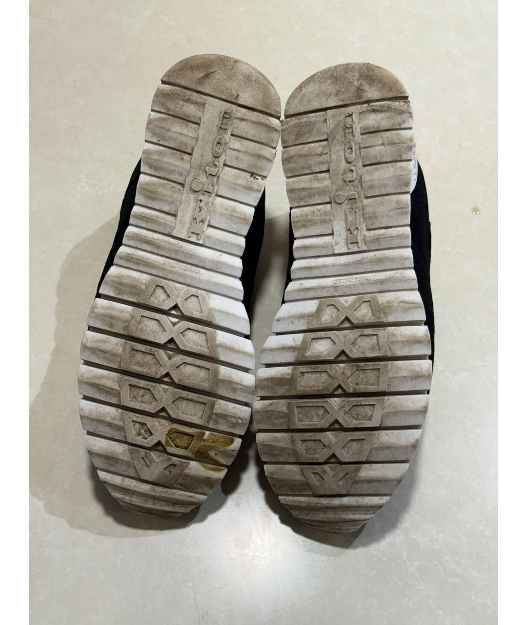 KITON Черные замшевые низкие кроссовки / кеды, фото 7