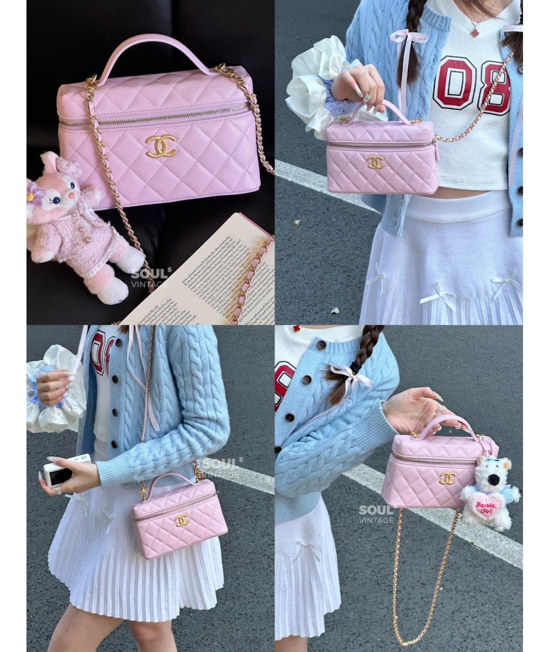 CHANEL Розовая кожаная сумка через плечо, фото 7