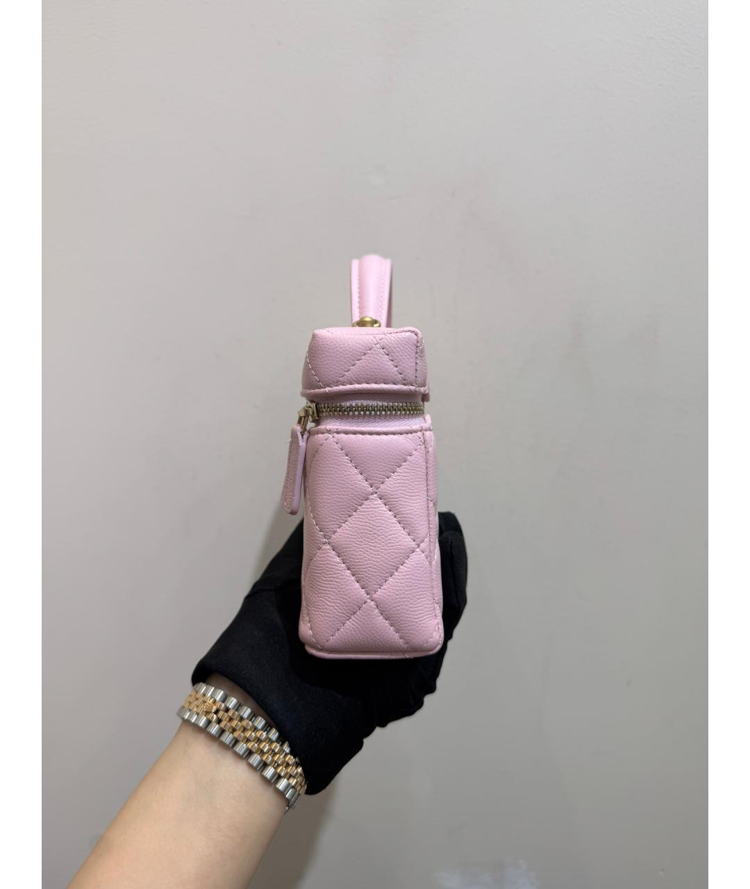 CHANEL Розовая кожаная сумка через плечо, фото 4