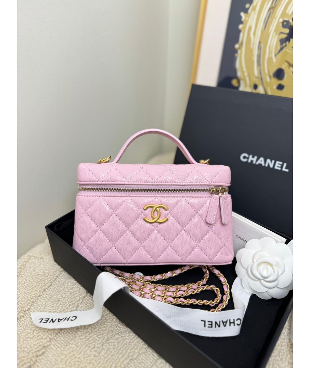 CHANEL Розовая кожаная сумка через плечо, фото 9