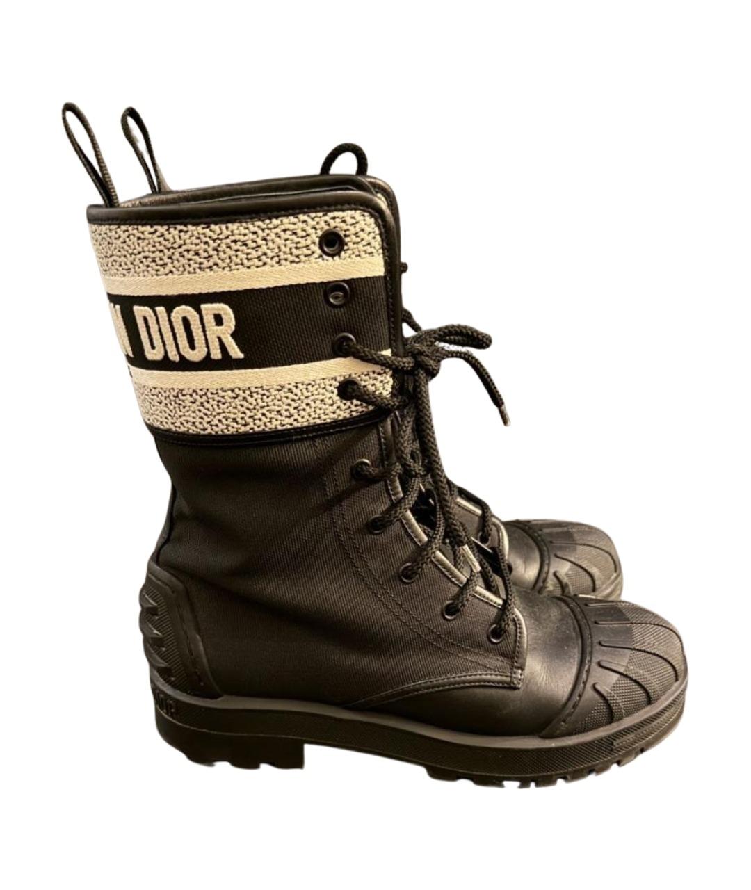 CHRISTIAN DIOR Черные резиновые ботинки, фото 1