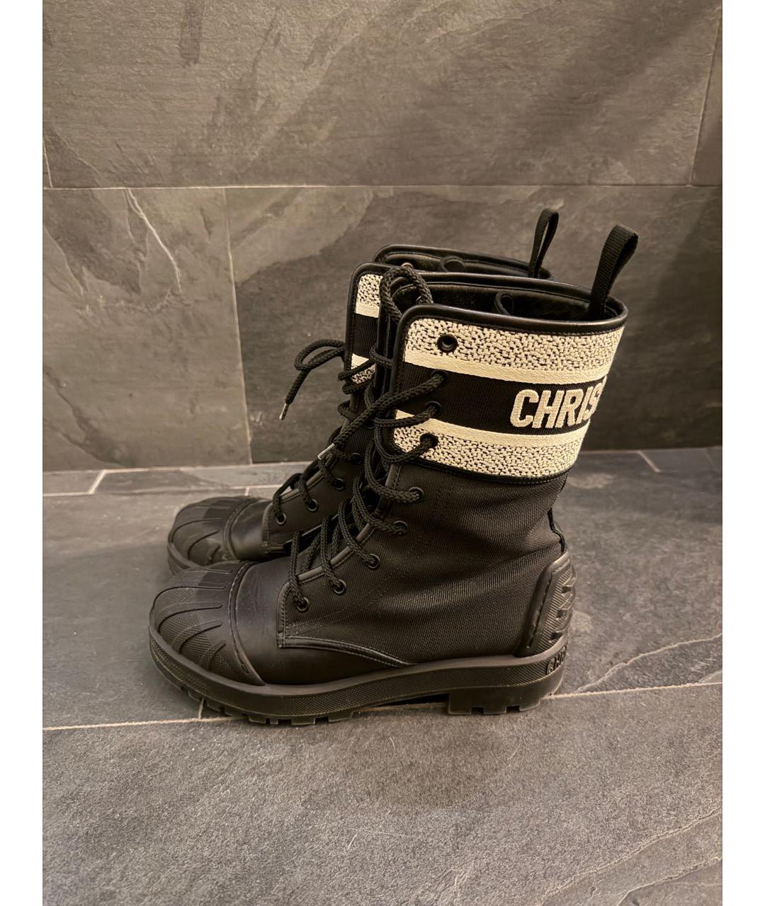 CHRISTIAN DIOR Черные резиновые ботинки, фото 5