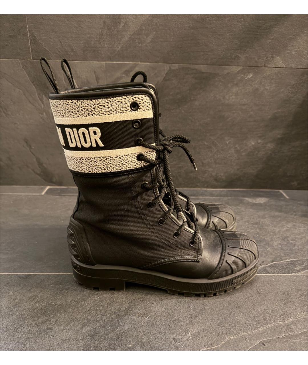 CHRISTIAN DIOR Черные резиновые ботинки, фото 6