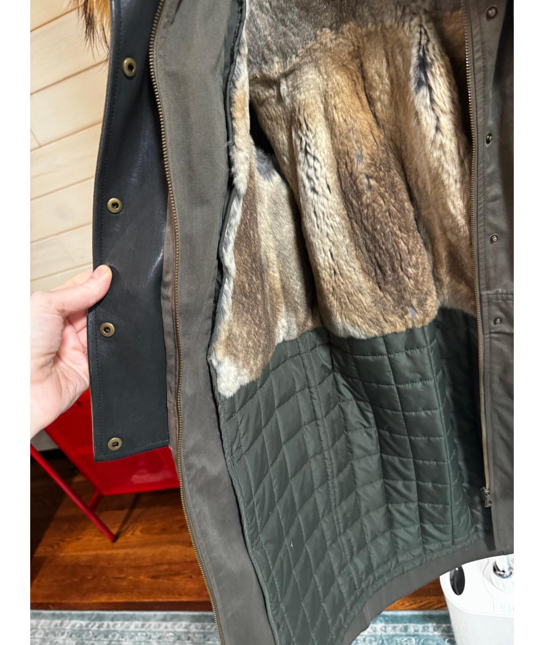 ARMY YVES SALOMON Хаки хлопковая парка, фото 4