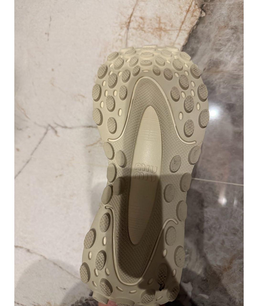 MIU MIU Белые текстильные кроссовки, фото 6