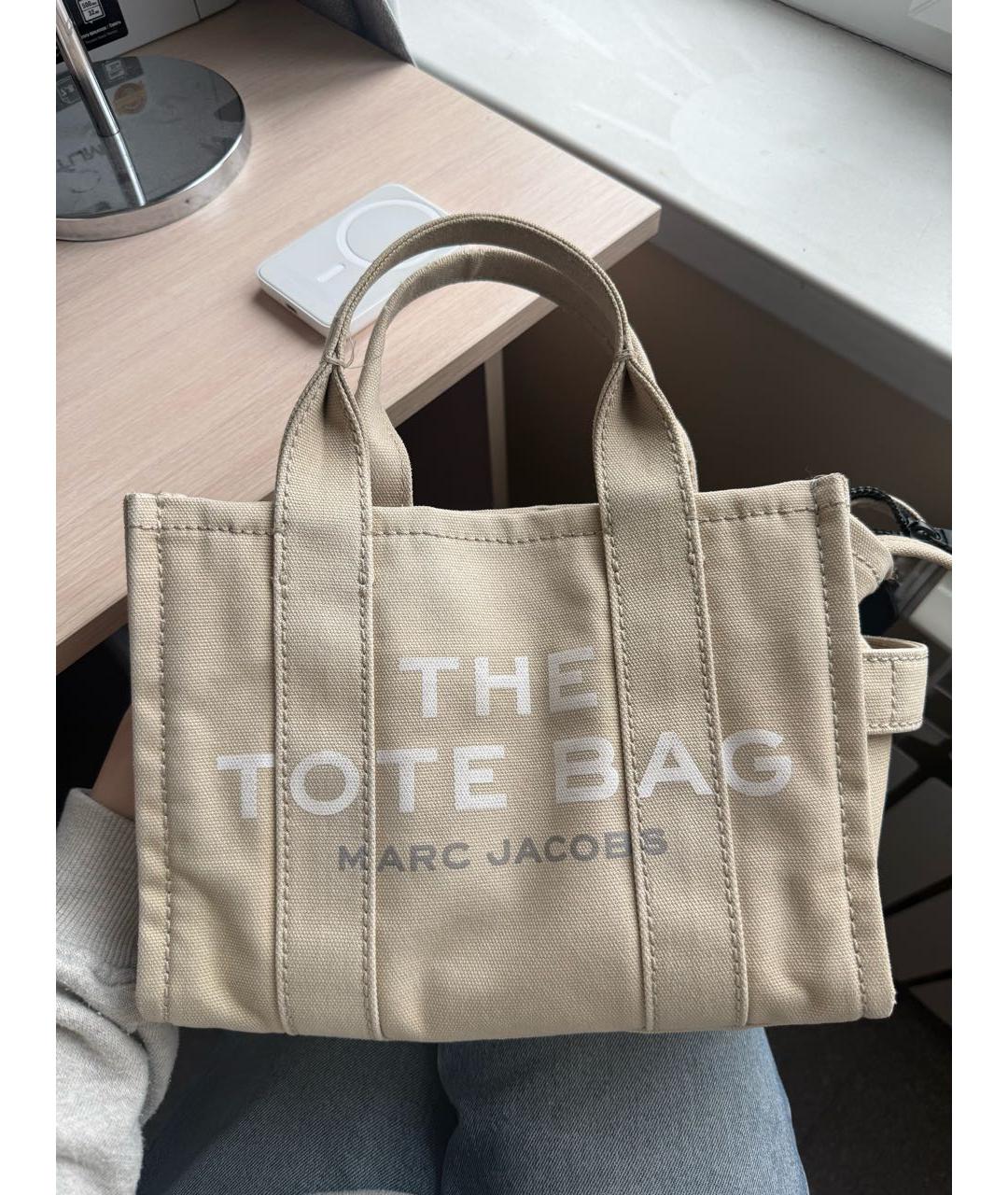 MARC JACOBS Бежевая тканевая сумка тоут, фото 4