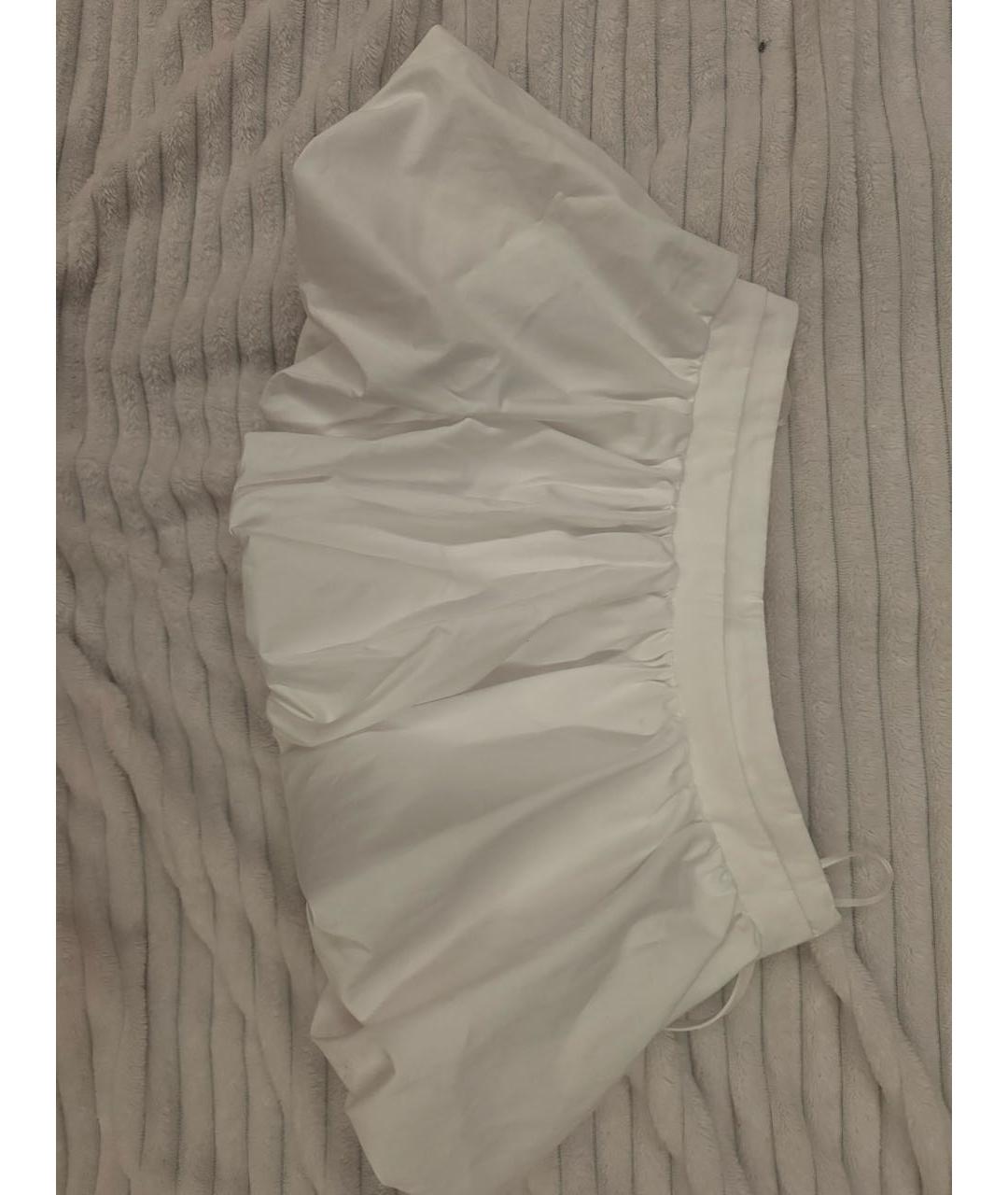 MIU MIU Белая хлопковая юбка мини, фото 2