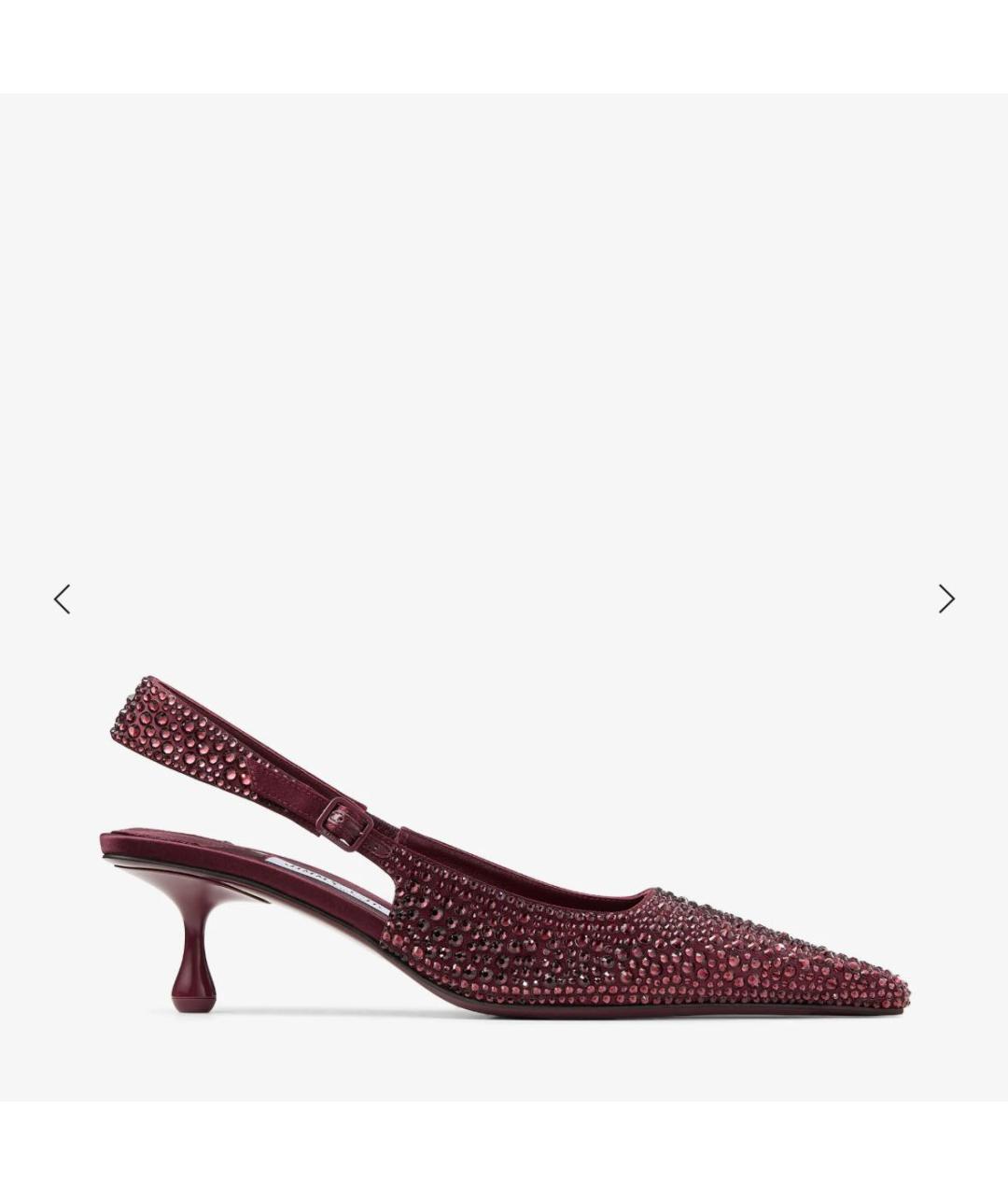 JIMMY CHOO Бордовые лодочки на низком каблуке, фото 4