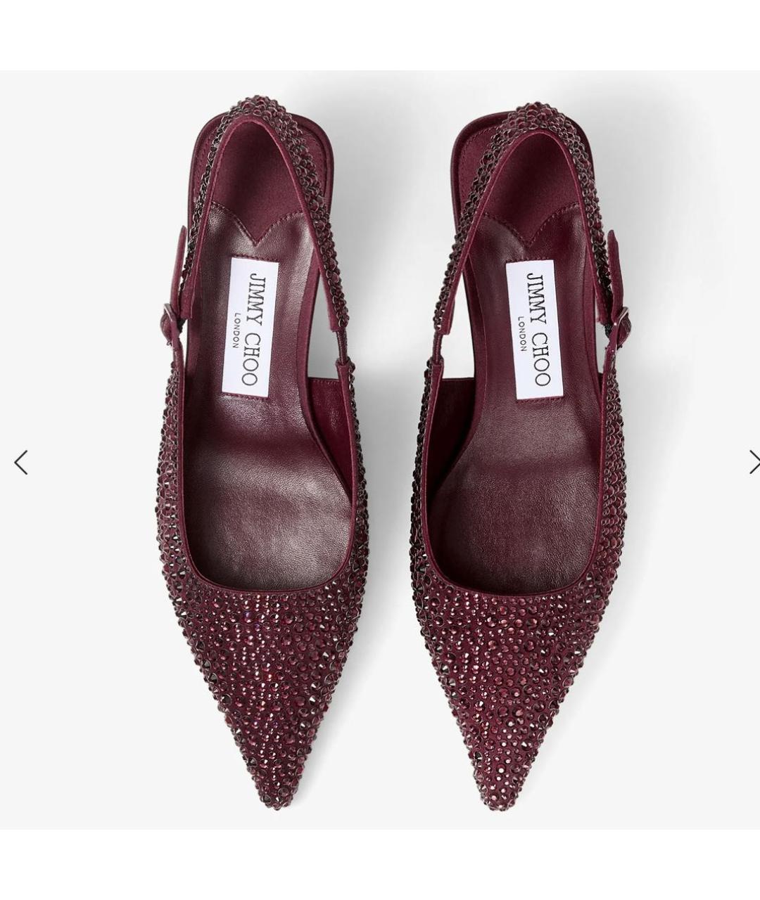 JIMMY CHOO Бордовые лодочки на низком каблуке, фото 3