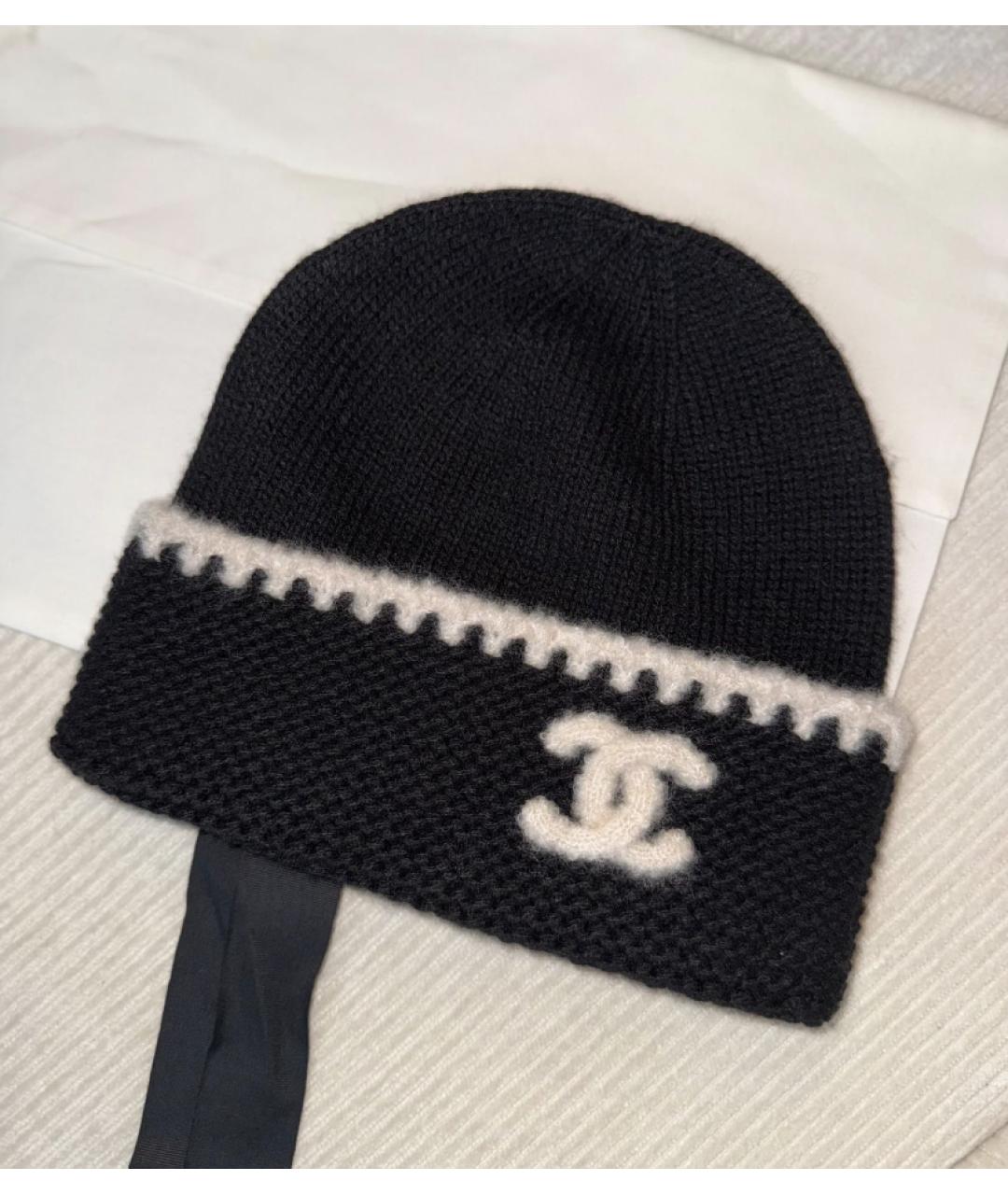 CHANEL Черная кашемировая шапка, фото 3