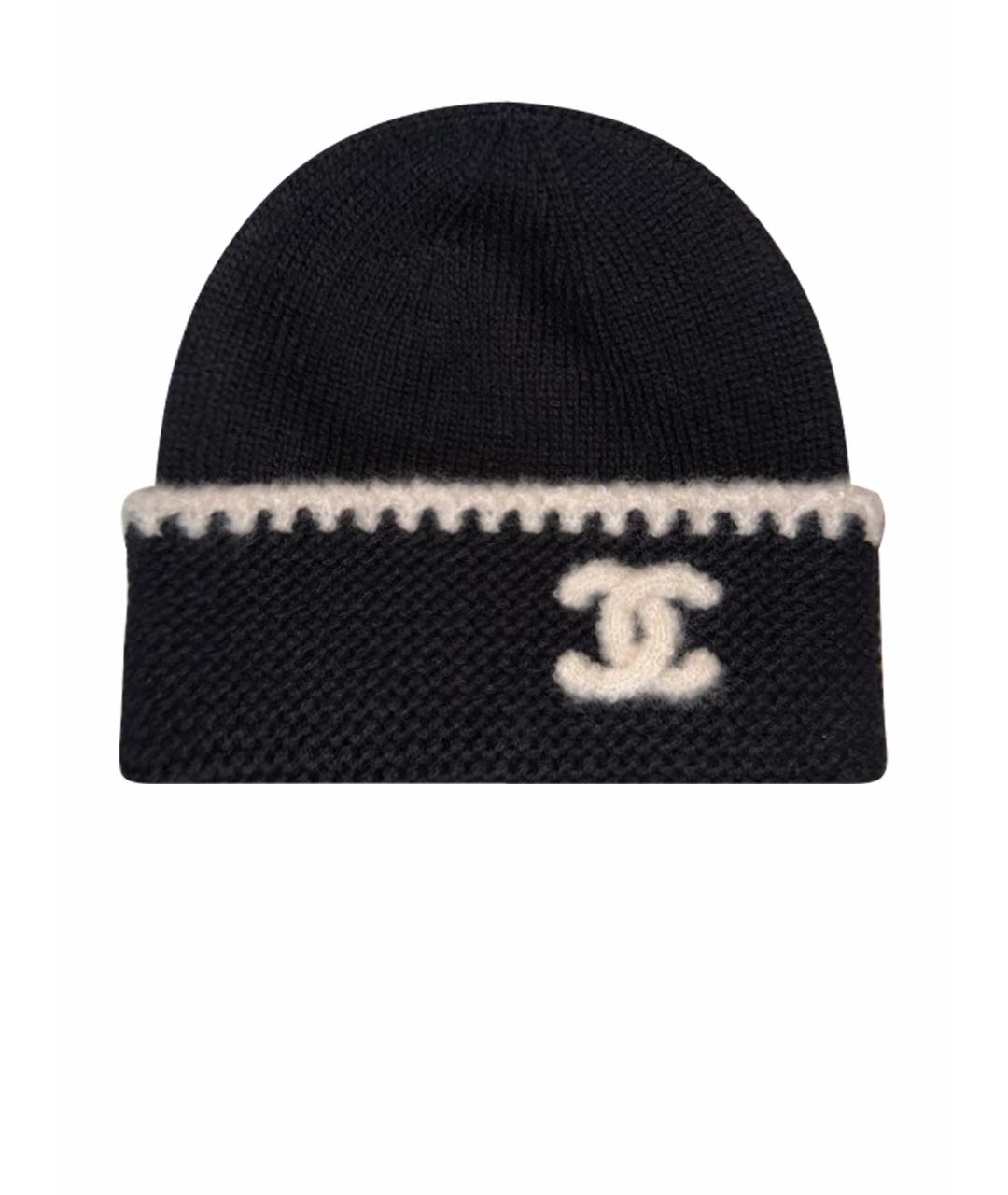 CHANEL Черная кашемировая шапка, фото 1