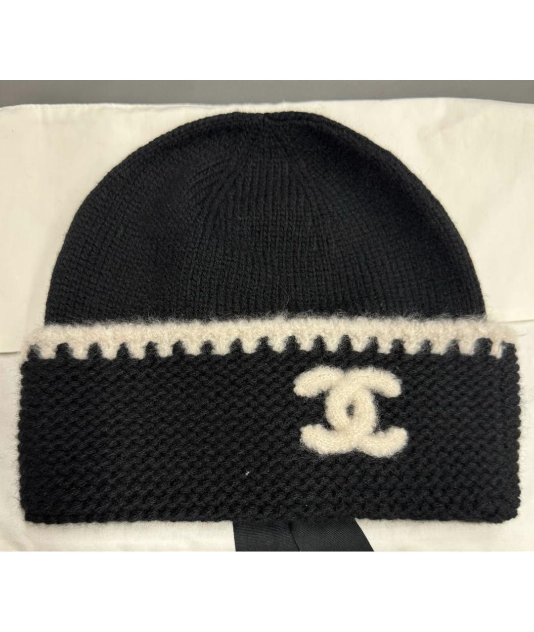 CHANEL Черная кашемировая шапка, фото 2