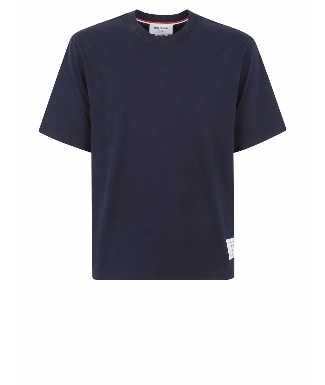 THOM BROWNE Синяя хлопковая футболка, фото 1