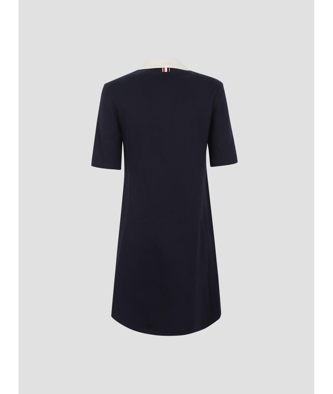 THOM BROWNE Темно-синее хлопковое повседневное платье, фото 2