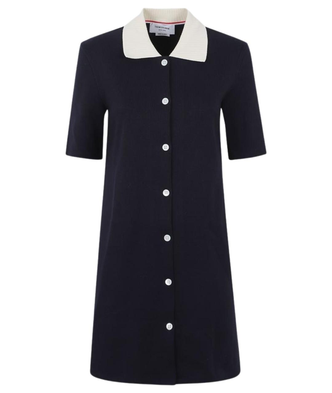 THOM BROWNE Темно-синее хлопковое повседневное платье, фото 1