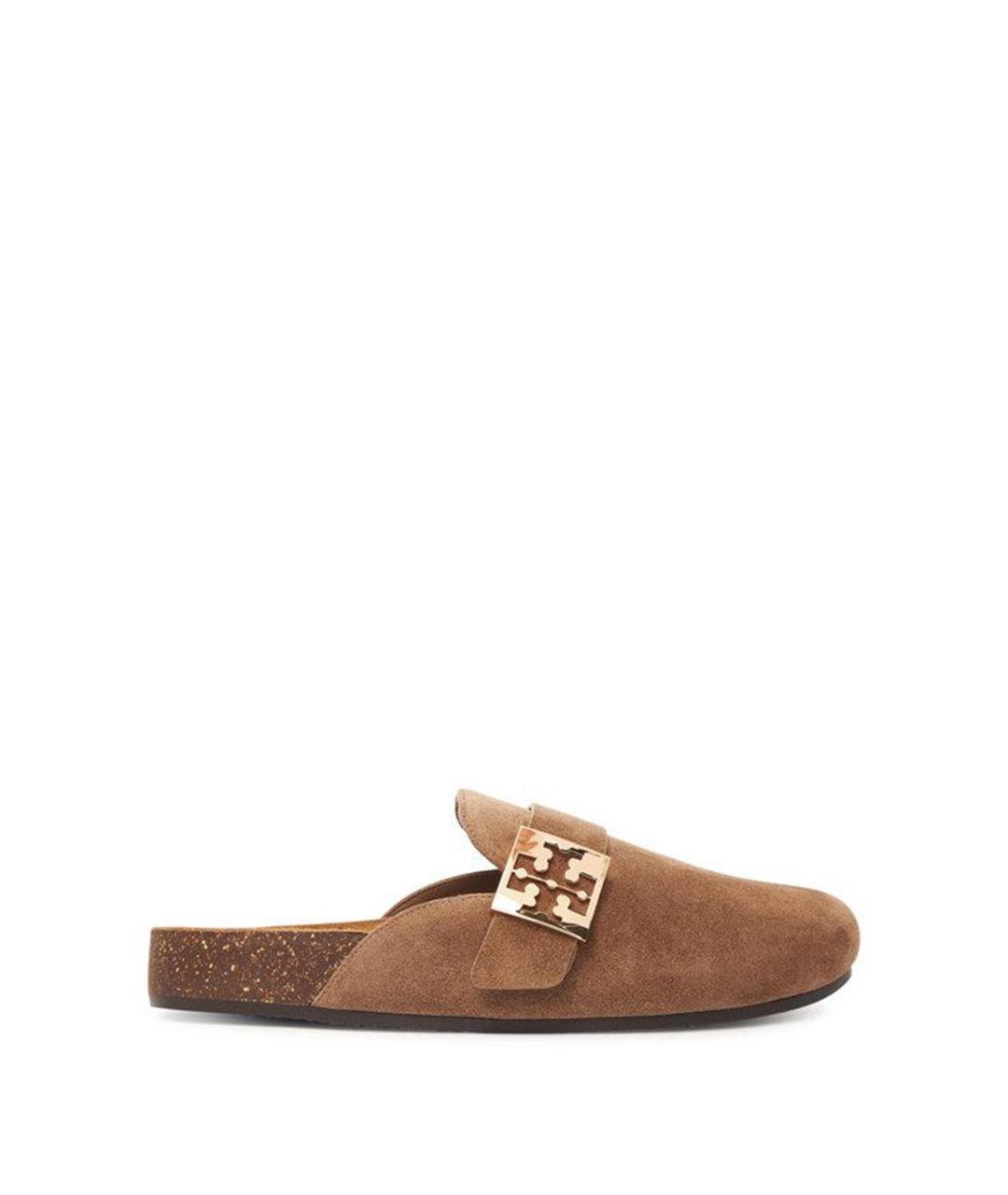 TORY BURCH Коричневые замшевые мюли, фото 1