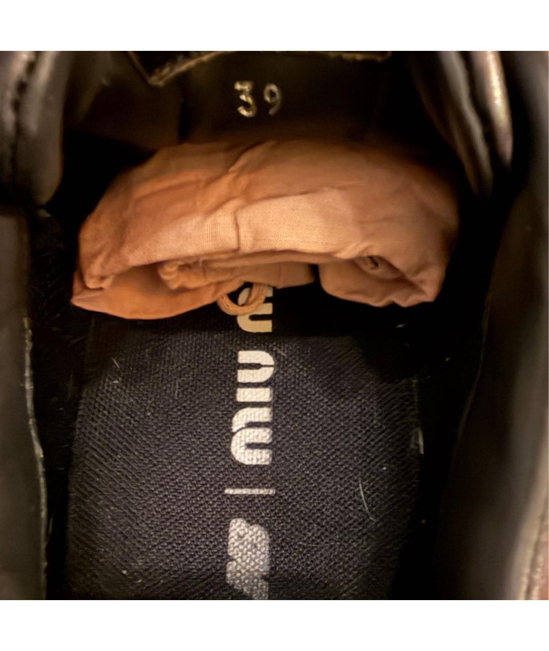 MIU MIU Черные кожаные кроссовки, фото 6