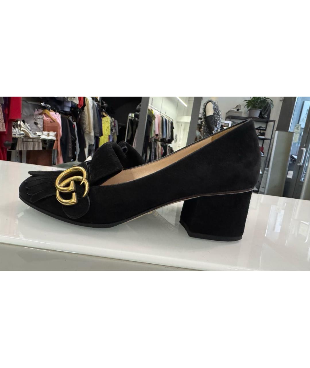 GUCCI Черные замшевые туфли, фото 7