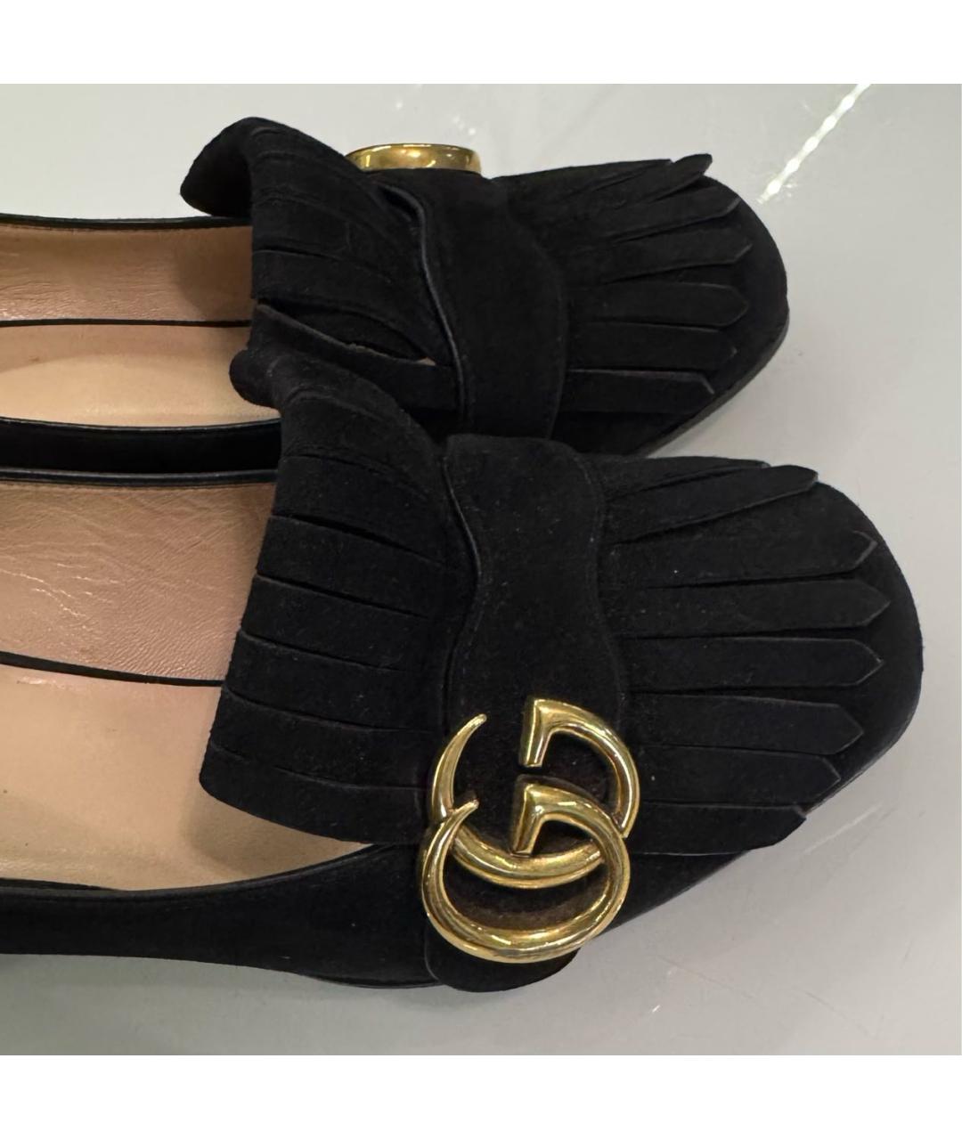 GUCCI Черные замшевые туфли, фото 5
