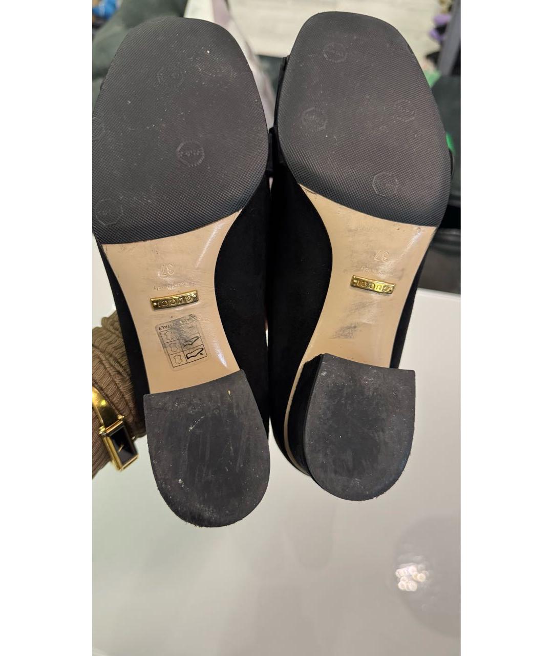 GUCCI Черные замшевые туфли, фото 6