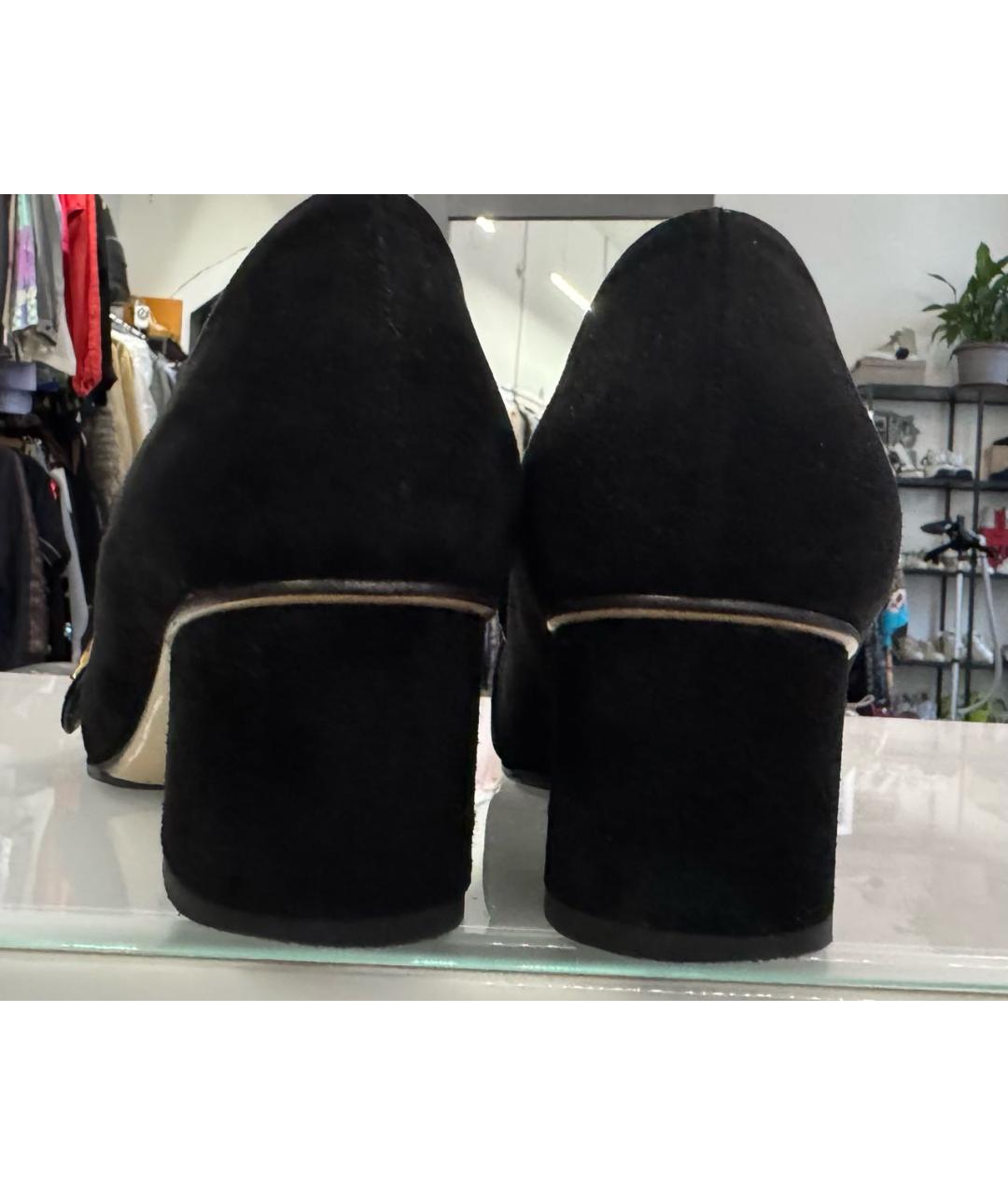 GUCCI Черные замшевые туфли, фото 3