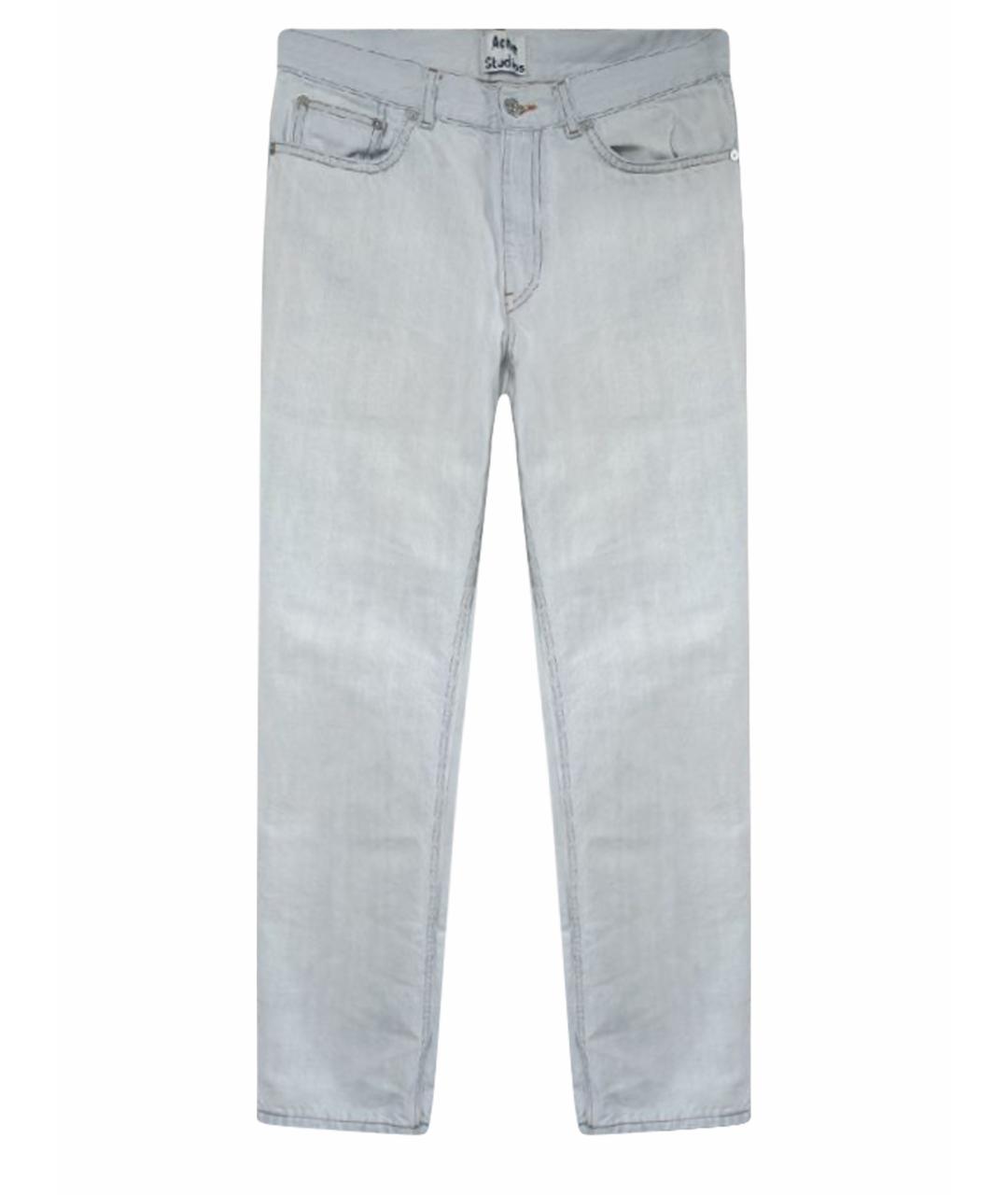 ACNE STUDIOS Голубые хлопковые прямые джинсы, фото 1
