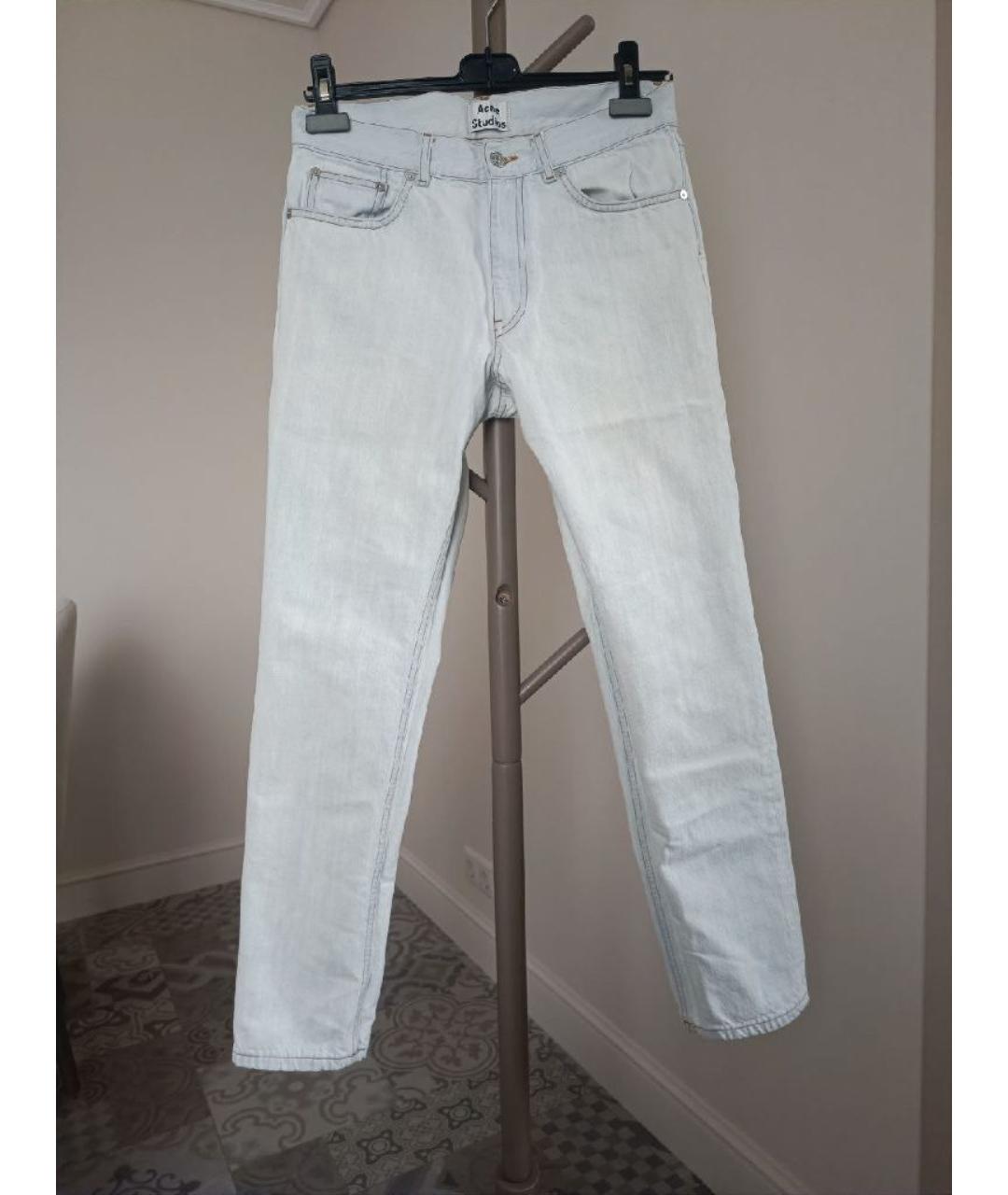 ACNE STUDIOS Голубые хлопковые прямые джинсы, фото 6