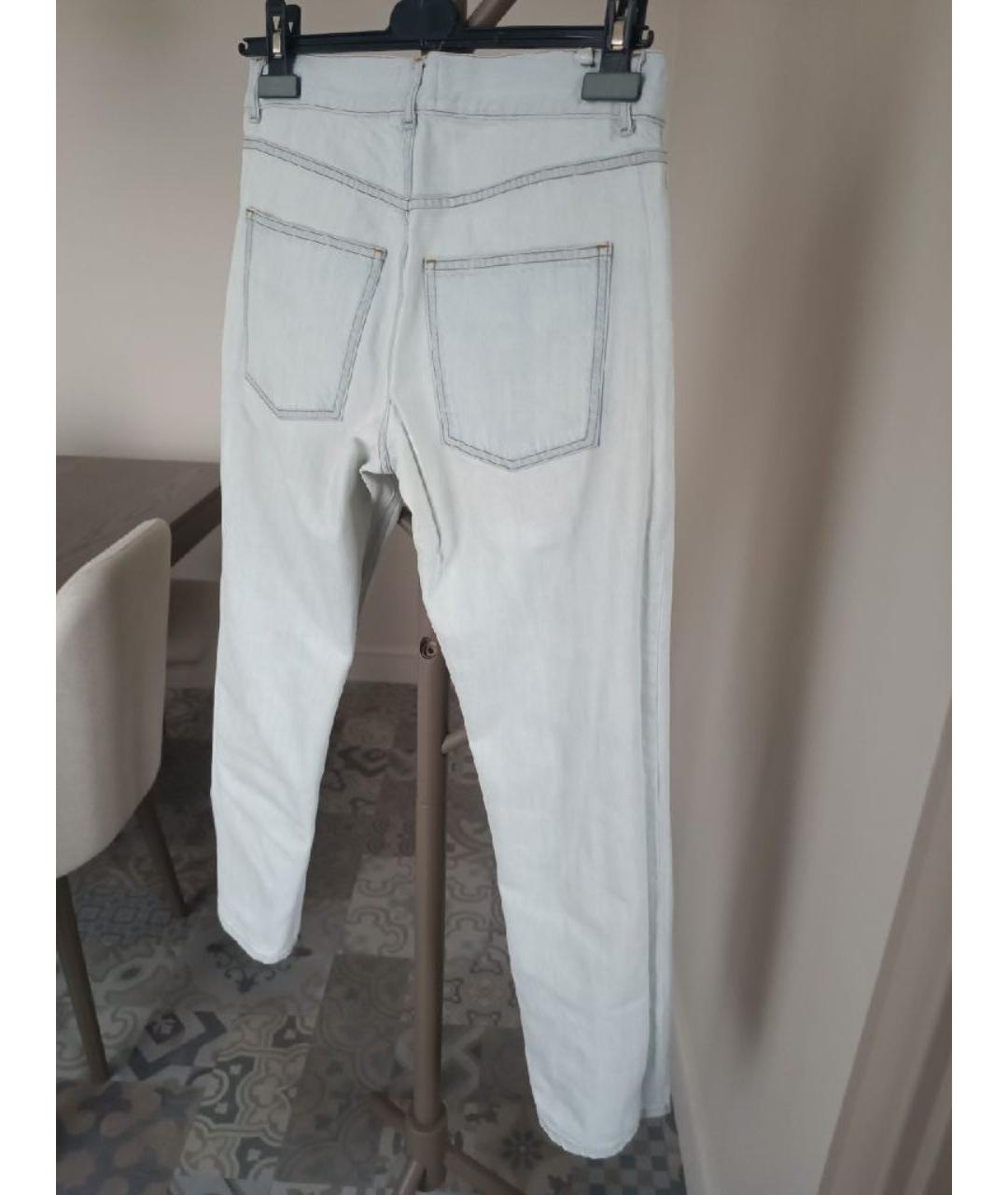 ACNE STUDIOS Голубые хлопковые прямые джинсы, фото 2