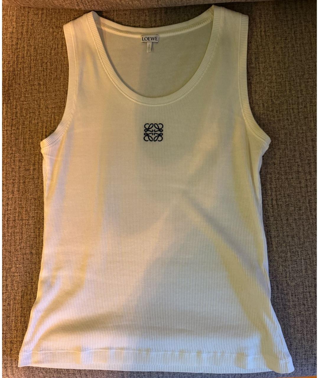 LOEWE Белая хлопковая майка, фото 7