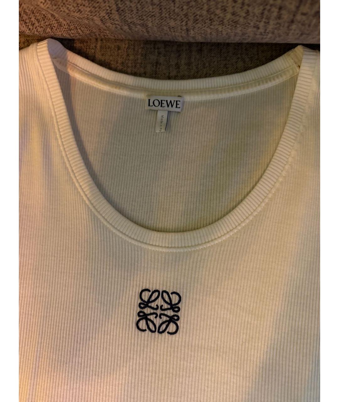 LOEWE Белая хлопковая майка, фото 3